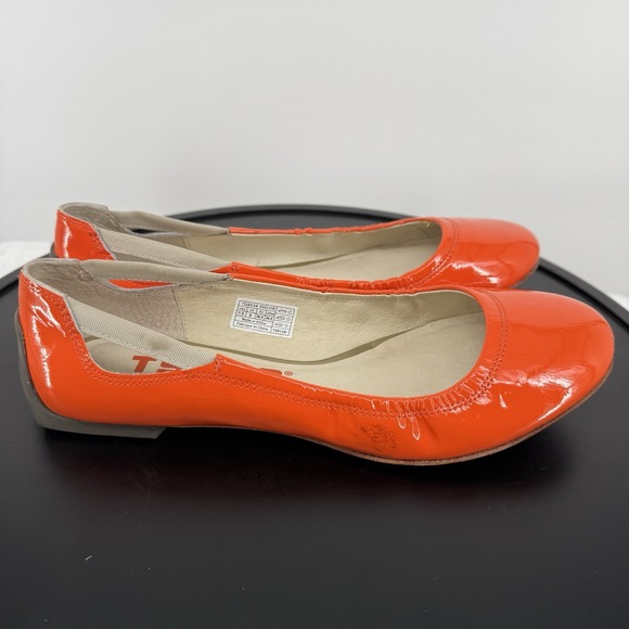 Tsubo‎ Roana Orange Patent Leather Ballet Flats Slip On Sz 7 .5 US/38.5EU/6UK - Picture 3 of 7